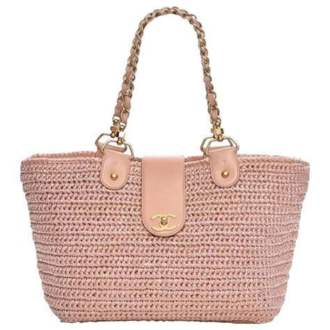 straw bag chanel|chanel raffia tote.